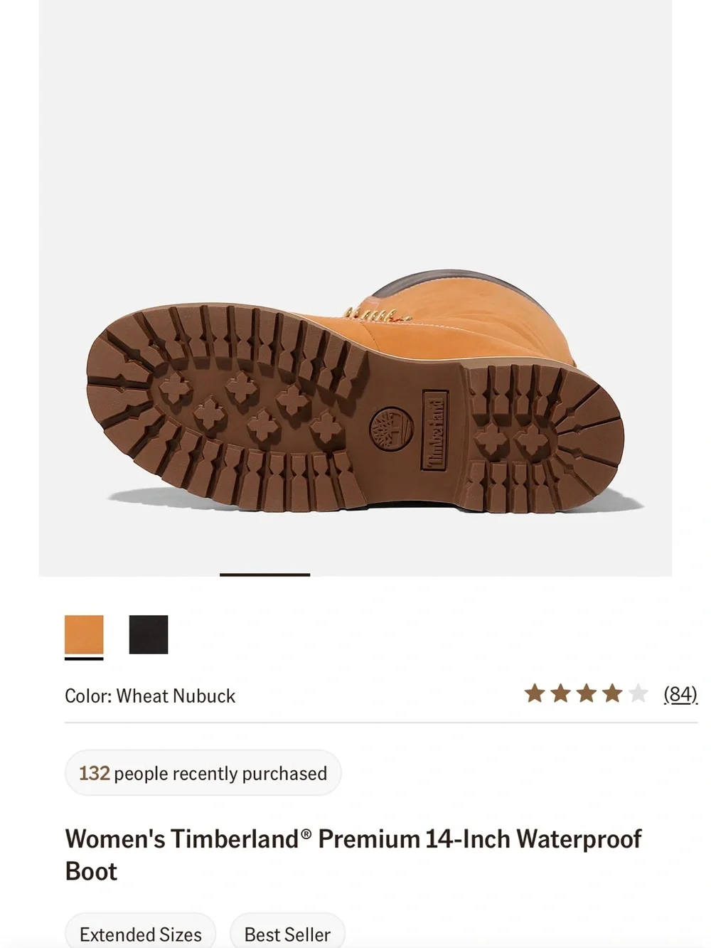 🆕Timberland Women's Wheat Nubuck 14-Inch Waterproof Lace-Up Boot